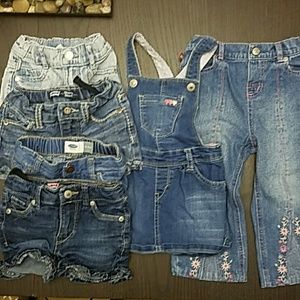 Toddler Girl 24m - 2t Denim Bottoms Lot